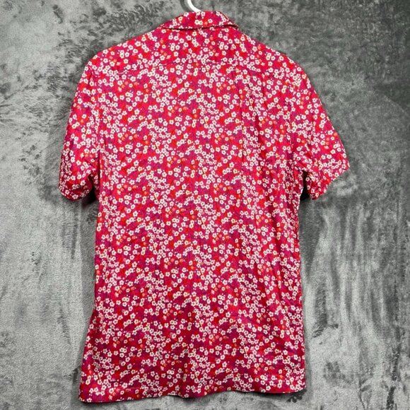 LOT 2 Reiss Shirt Men Large Short Sleeve Button Up Floral Geometrical OpenCollar - Picture 6 of 12